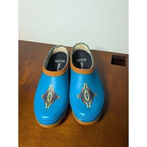 Pendleton wo. 7 Garden Clogs Blue Rubber Southwest Dr Scholl's Insert waterproof